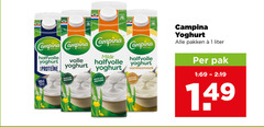  campina yoghurt 1 halfvolle volle proteine anno pakken liter milde vanillesmaak pak 
