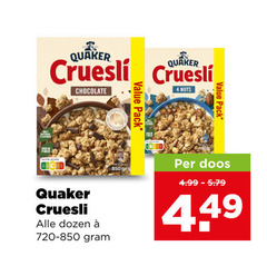  quaker cruesli 4 chocolate pack nuts dozen doos 