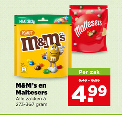  maltesers m en ms chocolade maxi peanut zakken zak 