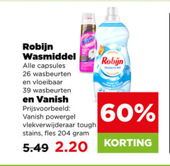  robijn vanish wasmiddel vlekkenverwijderaar 26 60 capsules wasbeurten vloeibaar powergel vlekverwijderaar tough stains fles classics wit 