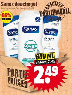  sanex douchegel 600 flacon voordeel skin healt protect zero lasting tous expert health ml elders 