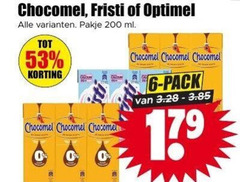  fristi optimel chocomel chocolademelk drinkyoghurt 6 200 pakje ml pack 17 