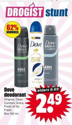  dove deodorant 150 droge voordeel men care protection fresh advanced clean original comfort go bus ml elders 