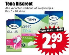  tena lady incontinentieverband 11 20 28 discreet verband inlegkruisjes pak stuks ultra uur lang droog 