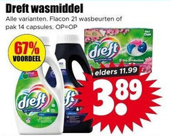  dreft wasmiddel 14 flacon wasbeurten pak capsules voordeel protection elders caps 