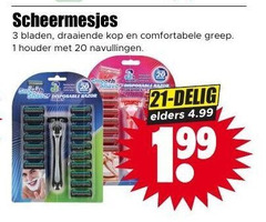  scheermesjes 1 3 20 bladen draaiende kop houder navullingen shaver disposable razor delig elders 