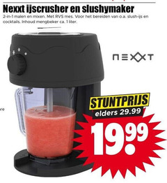  ijscrusher 1 2 nexxt malen mixen rvs mes bereiden o.a. ijs cocktails inhoud mengbeker ca. liter elders 