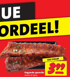  spareribs 500 gegaarde sweet spicy 