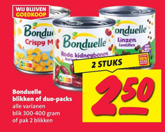  bonduelle groenteconserven bonen 2 10 crispy linzen lentilles rode kidneybonen stuks blikken duo blik pak 