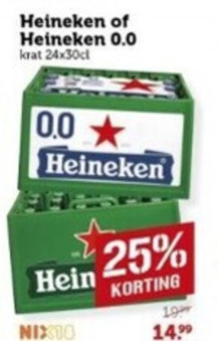  heineken 0.0 krat bier 25 1989 24x30cl 