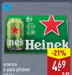  heineken blikjes bier 6 100 330 honneur orig pack ml draagt aa teelt groene malt pilsener 5.99 