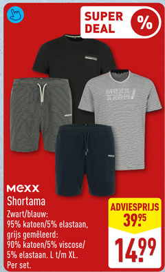  5 90 super deal mexx shortama zwart blauw katoen elastaan grijs viscose l xl 