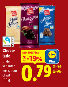  chocolade 19 100 carre wit pur noir melk blanc lait fairtrade choco lade puur 