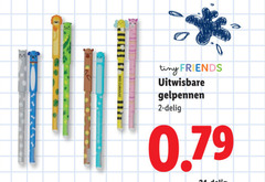  2 tiny friends uitwisbare gelpennen delig 