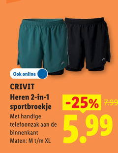  1 2 online crivit heren sportbroekje binnenkant maten xl 5.99 