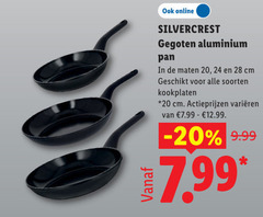  silvercrest koekenpan 20 24 28 online aluminium pan maten cm soorten kookplaten varieeren 