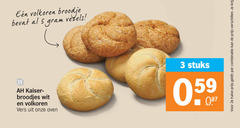  3 5 volkoren broodje vezels kaiser broodjes wit vers oven stuks 2e halve combinatie 