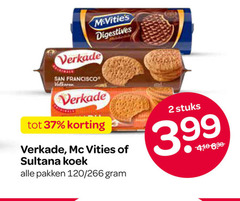  2 verkade san francisco digestives sultana koek pakken 120 stuks 3.99 
