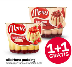  1 mona griesmeel vanillesmaak pudding varieeren 