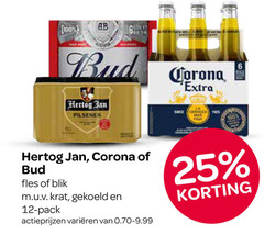  hertog jan corona bud speciaalbieren blikjes bier 6 12 25 100 pilsener fles blik gekoeld pack varieeren 