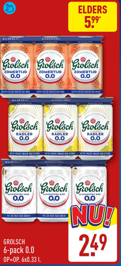 grolsch alcoholvrij bier 6 33 elders meesterschap zomertijd 0.0 zachtbitter fruitig citroen radler frisse peter king fris pack l 