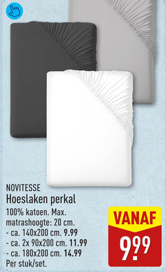  20 100 novitesse hoeslaken perkal katoen matrashoogte cm ca. 2x stuk 