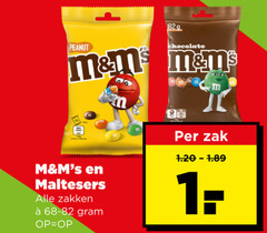  maltesers m en ms chocolade 99 peanut chocolate zakken zak 
