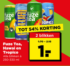  fuze tea ice 2 green calories infused wa extract water camomile hawaii tropical blikken ml 