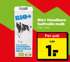  melk 1 bio biologische houdbare halfvolle pak liter 