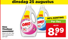  omo wasmiddel 25 80 100 vloeibaar kleur wit fles wasbeurten verwijdert 99 vlekken 8 
