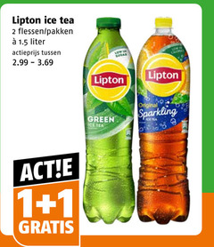  lipton ice tea 1 2 flessen pakken liter actieprijs green original sparkling 