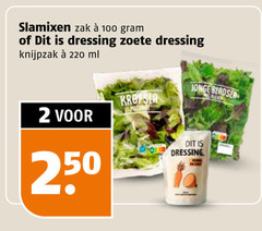  2 100 250 slamixen zak dressing zoete knijpzak ml kropsla jonge bladsla 