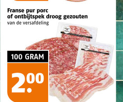 100 200 franse pur porc ontbijtspek droog gezouten versafdeling 