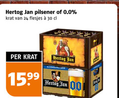  hertog jan alcoholvrij bier krat 24 30 pilsener 0.0 15 99 00 