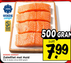  4 500 visboer vangst certified farming zalmfilet huid pak stuks circa 