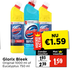 klik op dit plaatje voor een vergroting en voor vergelijkbare aanbiedingen gerelateerd aan
100 750 1000 glorix bleek original ml eucalyptus voucher 100 750 1000 glorix bleek original ml eucalyptus voucher