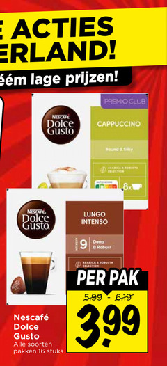 klik op dit plaatje voor een vergroting en voor vergelijkbare aanbiedingen gerelateerd aan
nescafe dolce gusto capsules 9 16 nederland lage premio club cappuccino bound silky soorten pakken stuks lungo intenso deep robust robusta selection pak 5.99 3 99 nescafe dolce gusto capsules 9 16 nederland lage premio club cappuccino bound silky soorten pakken stuks lungo intenso deep robust robusta selection pak 5.99 3 99