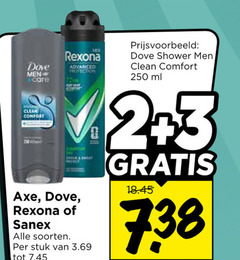  2 3 250 rexona dove men care advanced protection clean comfort axe sanex soorten stuk shower ml 