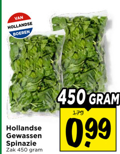  450 hollandse boeren gewassen spinazie zak 
