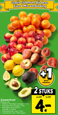 klik op dit plaatje voor een vergroting en voor vergelijkbare aanbiedingen gerelateerd aan
1 2 5 750 clubmunt mix aanbieding zomerfruit wilde perziken schaal kilo nectarines eetrijpe stuks mandarijnen citroenen 1 2 5 750 clubmunt mix aanbieding zomerfruit wilde perziken schaal kilo nectarines eetrijpe stuks mandarijnen citroenen