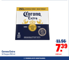 12 100 250 1925 25cl nouveau format nieuw formaat corona extra la since cerveza mas fina water barle brewed with   ingredients of natural origin bottles bouteilles flessen flaschen 25cle aize brasseee sous licence de   gebrouwen onder licentie van cervecere a modelo   s. r.l. c.v. hops flesjes ml voordeligste groothandel 11.56- 7.39 8.94 incl . 
