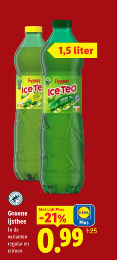  ice tea 1 5 liter freeway green natural groene ijsthee regular citroen 