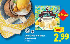  7 20 caribbean style tropical ice cream pralines alcohol liqueur with coconut flavour filled pineapple sauce coated white chocolate and ijspralines likeur kokossmaak ml 