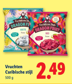  500 xn5009 caribbean dragon white frozen style fruit red vruchten caribische stijl 