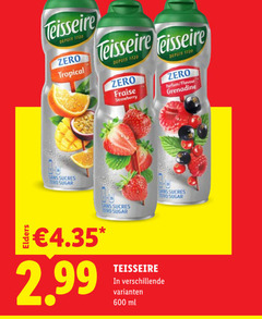  600 teisseire depuis zero tropical fraise strawberry parfum flavour grenadine sans sucres sugar elders ml 