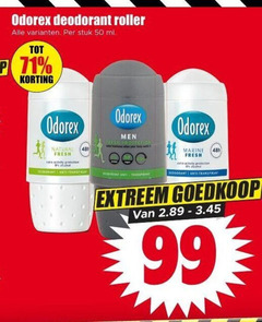  odorex deodorant 50 99 roller stuk ml men fresh protection marine natural activity anti transpirant extreem 