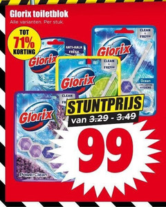  glorix toiletblok 99 stuk anti kalk fresh clean ocean hygiene 
