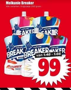  melkunie zuivelsnack 99 200 breaker knijpzakje break origina strawberry yoghurt 