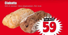  ciabatta wit donker vers afgebakken stuk 