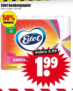  3 10 50 edet keukenpapier pak rollen voordeel recycled plastic simply elders 3.99 